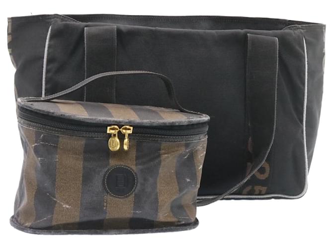 FENDI Shoulder Bag Canvas 2Set Black Brown Auth ar5459 Cloth  ref.636517