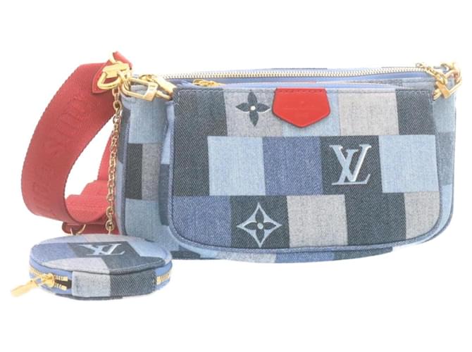 LOUIS VUITTON Denim Multi Pochette Accessoires Shoulder Bag M44990 Auth ar6462a Monogram Cloth  ref.636541