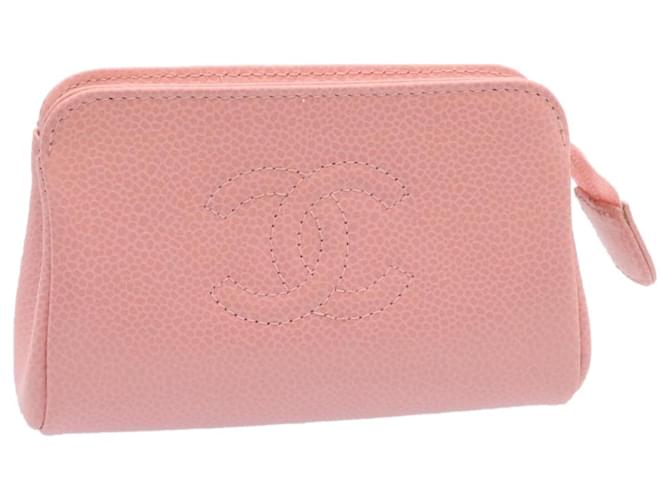 CHANEL COCO Mark Coin Purse Pouch Leather Pink CC Auth hs040a  ref.636575