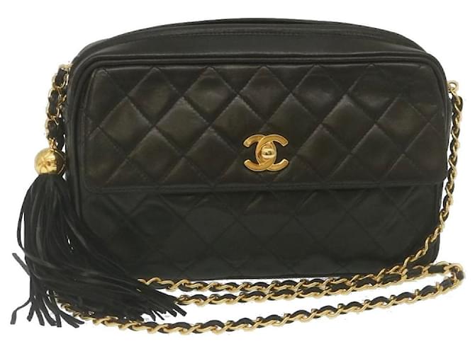 Chanel Black Lambskin Matelasse Tote With Gold Hardware - A World