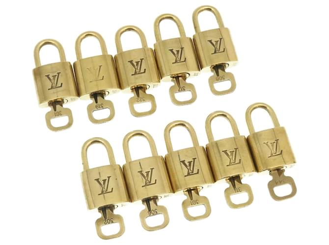 Louis Vuitton padlock 10set Gold Tone LV Auth hs838 Metal  ref.636607