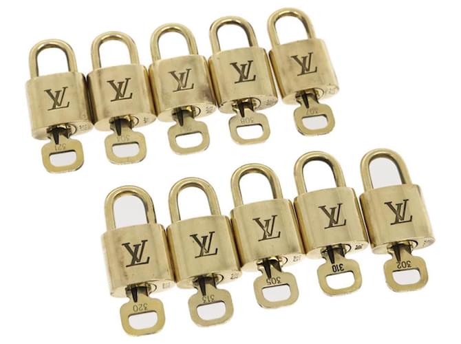 cadenas Louis Vuitton 10ensemble Gold Tone LV Auth th2548 Métal  ref.636613