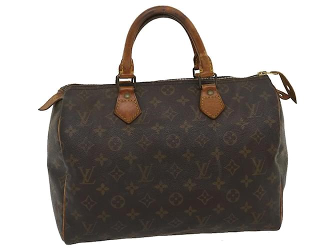 Louis Vuitton Monogram Speedy 30 Hand Bag M41526 LV Auth th2619 Cloth  ref.636626