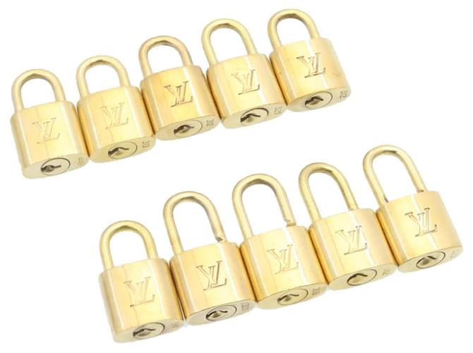 Louis Vuitton padlock 10set Gold Tone LV Auth cr876 Metal  ref.636663