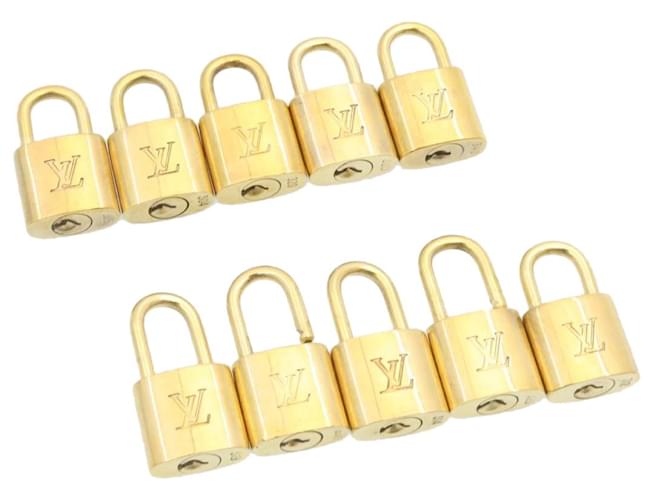 Louis Vuitton padlock 10set Gold Tone LV Auth cr877 Metal  ref.636664