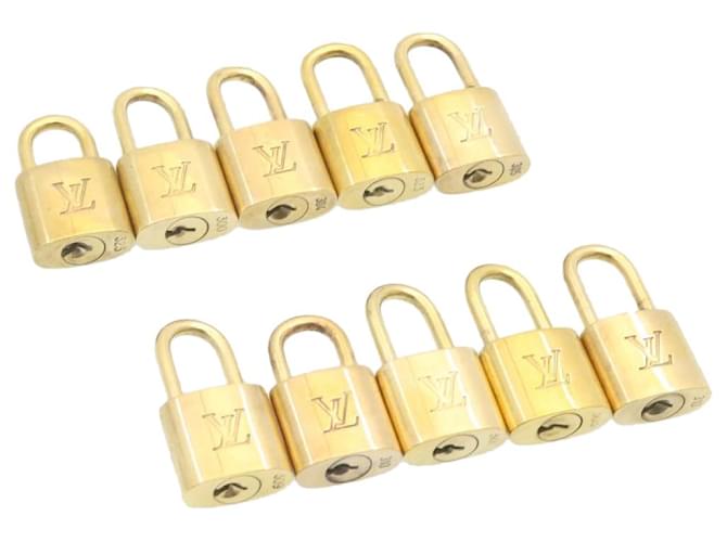 Louis Vuitton padlock 10set Gold Tone LV Auth cr879 Metal  ref.636665