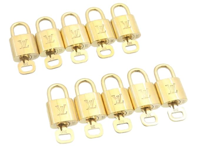 Louis Vuitton padlock 10set Gold Tone LV Auth cr882 Metal  ref.636669