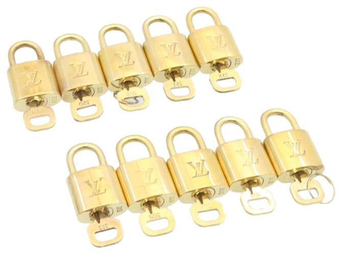 Louis Vuitton padlock 10set Gold Tone LV Auth cr884 Metal  ref.636671