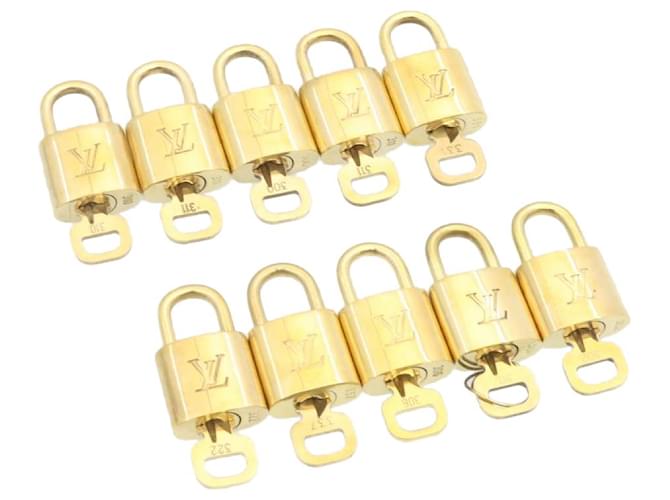 Louis Vuitton padlock 10set Gold Tone LV Auth cr886 Metal  ref.636672