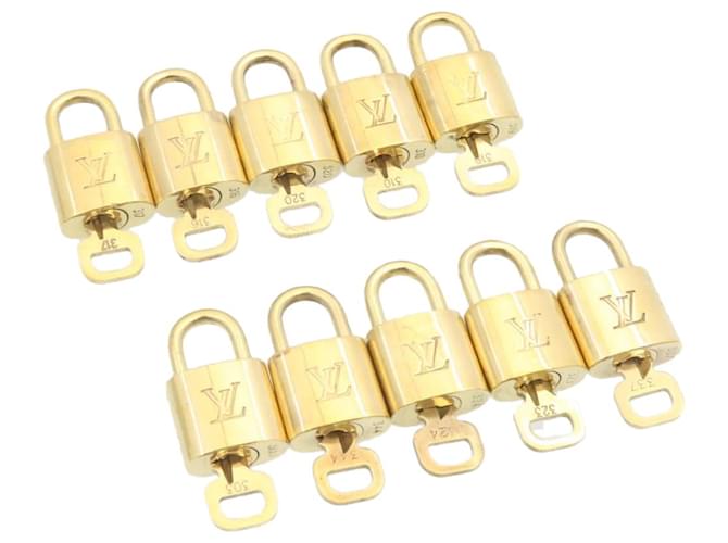 Louis Vuitton padlock 10set Gold Tone LV Auth cr889 Metal  ref.636676