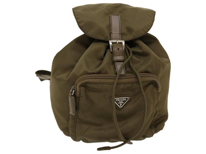 PRADA Backpack Nylon Leather Khaki Auth fm1463 ref.JC636708  display picture 3