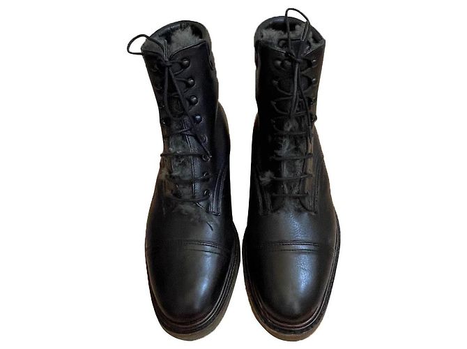 Botines de piel negra Robert Clergerie Negro
