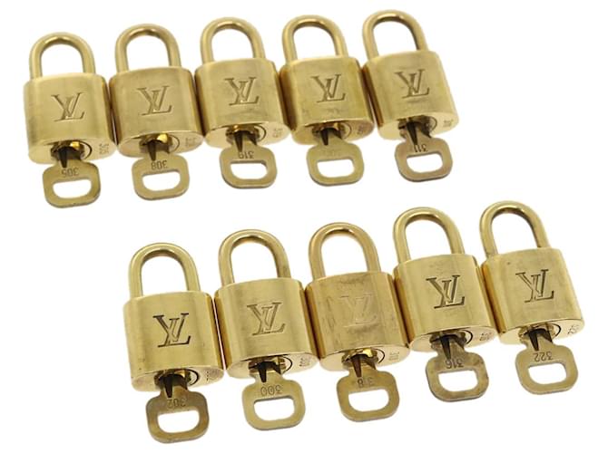 Candado de Louis Vuitton 10Establecer autenticación LV en tono dorado 29744 Metal  ref.636805