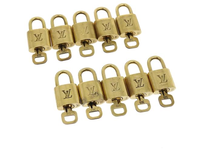 Candado de Louis Vuitton 10Establecer autenticación LV en tono dorado 29743 Metal  ref.636806