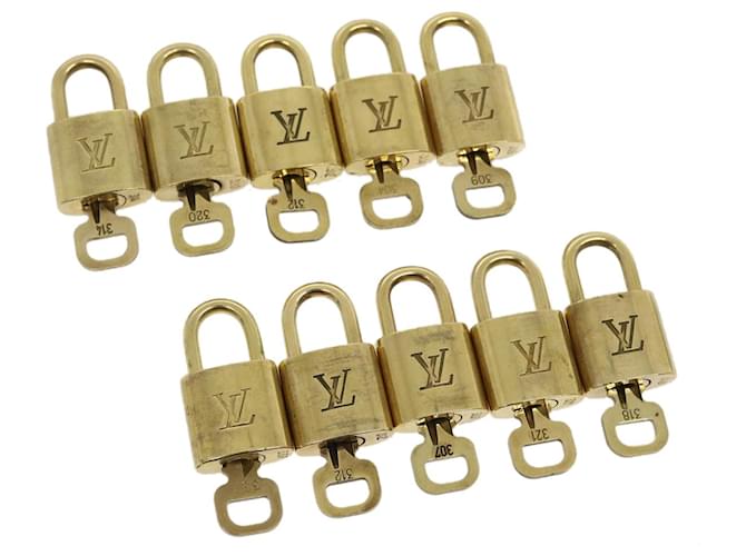 Louis Vuitton padlock 10Set Gold Tone LV Auth 29911 Metal  ref.636808
