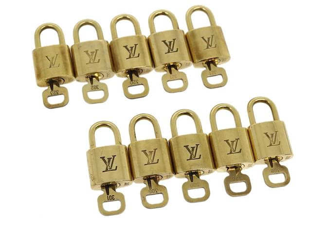 Louis Vuitton Vorhängeschloss 10Set Gold Tone LV Auth 29912 Metall  ref.636809