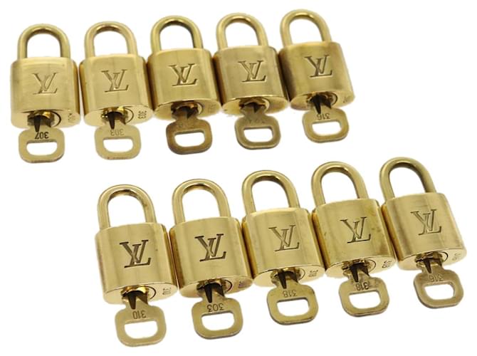 Louis Vuitton padlock 10Set Gold Tone LV Auth 29913 Metal  ref.636810