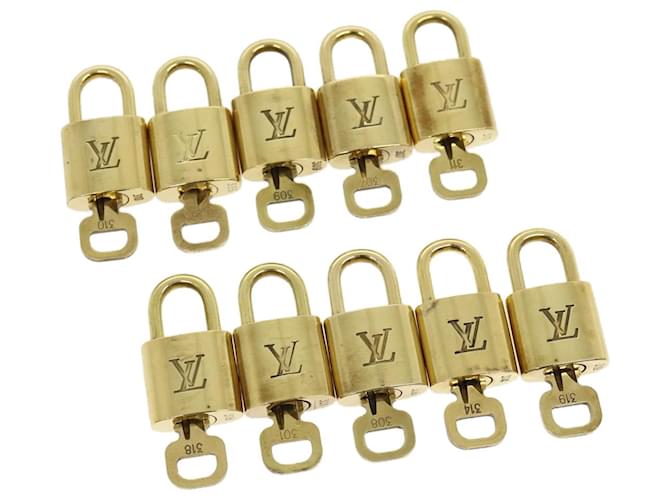 cadenas Louis Vuitton 10Set Cadenas Gold Tone LV Auth 30890 Métal  ref.636824