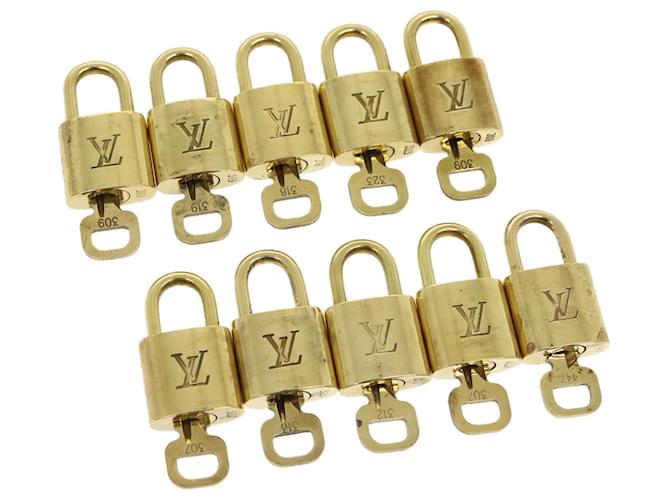 cadenas Louis Vuitton 10Set Cadenas Gold Tone LV Auth 31013 Métal  ref.636825