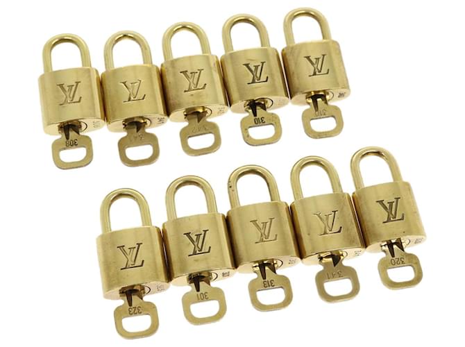 cadenas Louis Vuitton 10Set Cadenas Gold Tone LV Auth 31014 Métal  ref.636826