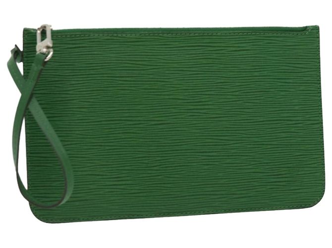 LOUIS VUITTON Epi Neverfull MM Accessory Pouch Green FO4133 LV Auth 31106