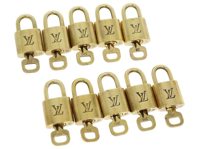cadenas Louis Vuitton 10Set Cadenas Gold Tone LV Auth 31173 Métal  ref.636829