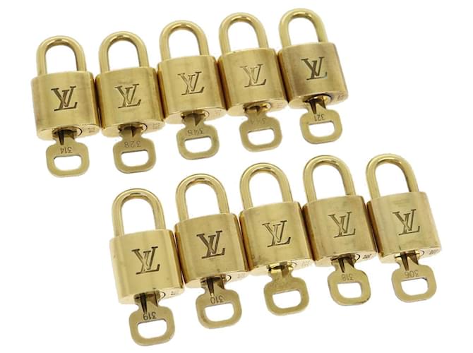 cadenas Louis Vuitton 10Set Cadenas Gold Tone LV Auth 31148 Métal  ref.636830