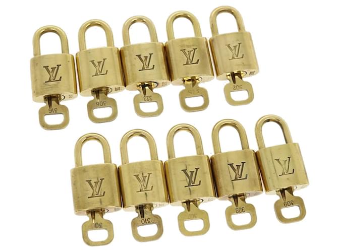 cadenas Louis Vuitton 10Set Cadenas Gold Tone LV Auth 31174 Métal  ref.636832