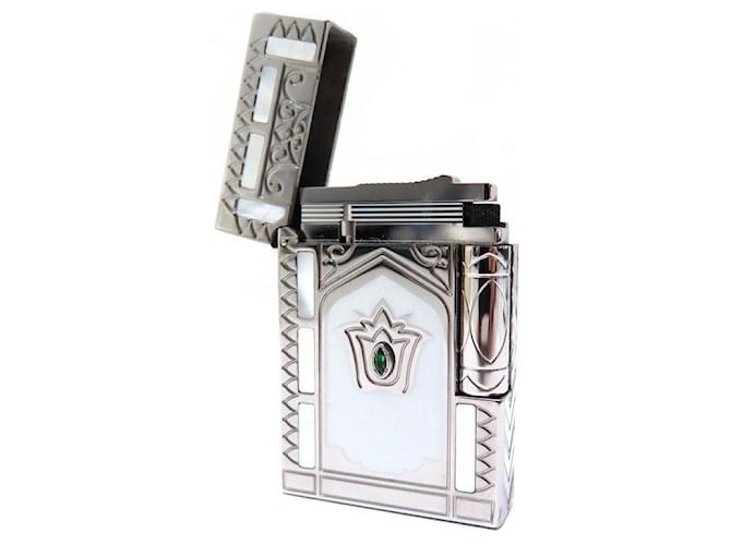NEW ST DUPONT TAJ MAHAL LIGHTER LIMITED EDITION IN PLATINUM AND MOTHER-OF-PEARL LIGHTER NEW Silvery  ref.636848