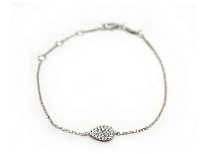 NUEVA PULSERA DJULA DROP DE ORO BLANCO 18JOYA PULSERA K & DIAMANTE ORO BLANCO
