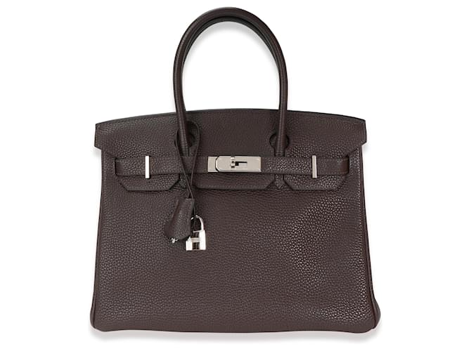 Hermès Hermes Chocolat Togo Birkin 30 Phw  Brown Leather  ref.637012