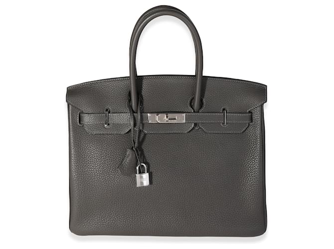 Hermès Hermes Graphite Togo Birkin 35 PHW Brown Leather  ref.637059
