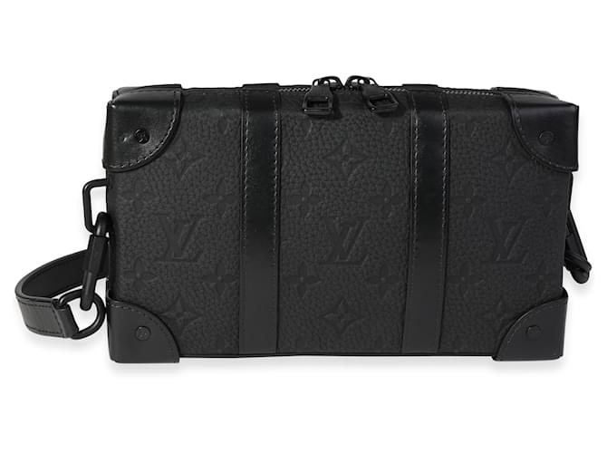 Louis Vuitton Black Monogram Embossed Taurillon Leather Soft Trunk Mini Bag