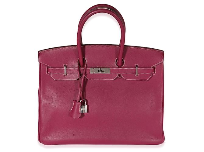 Hermès Hermes Edição Limitada Tosca Epsom & Rose Tyrien Candy Birkin 35 PHW Vermelho Couro  ref.637104