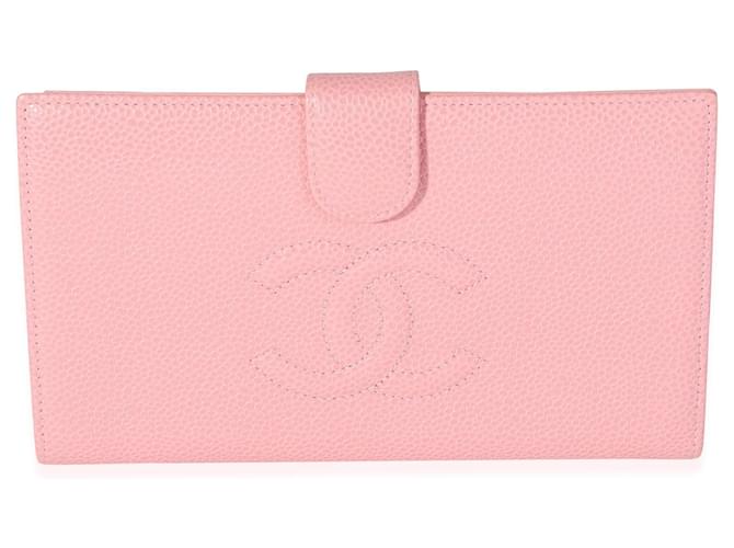 Chanel Pink Caviar Timeless Wallet  Leather  ref.637157
