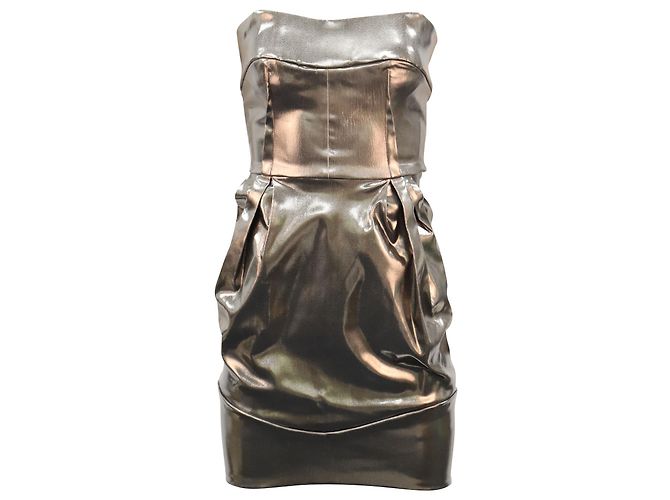 Dolce & Gabbana Dolce und Gabbana Bustier-Kleid im silbernen Kleid Metallisch