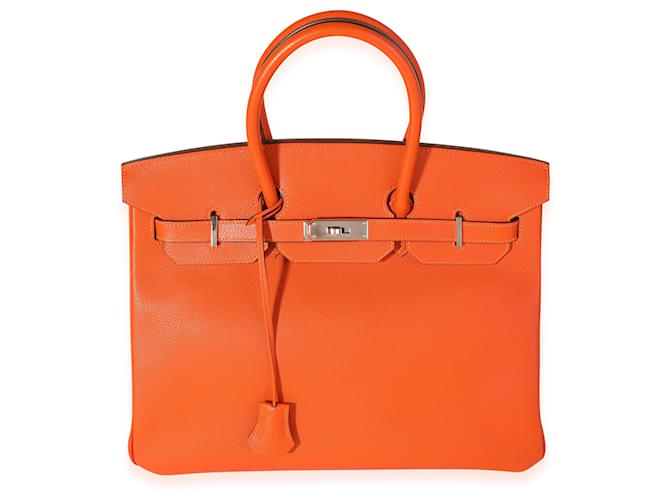 Hermès Hermes Feu Epsom Birkin 35 Phw  Orange Leather  ref.637231