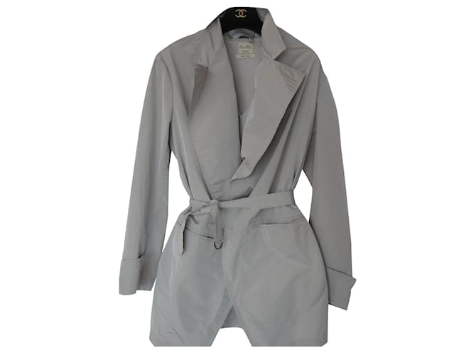 YSL Yves Saint Laurent chaqueta gris perla + cinturón T40 como nuevo Poliéster  ref.637342
