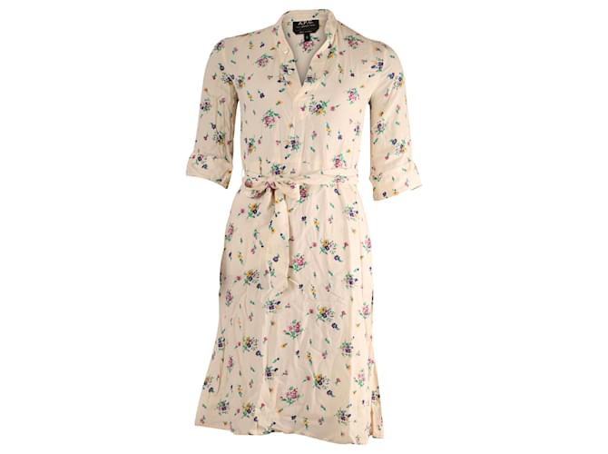 Apc a.P.C. Midi Dress in Floral Print Viscose Cellulose fibre  ref.637453