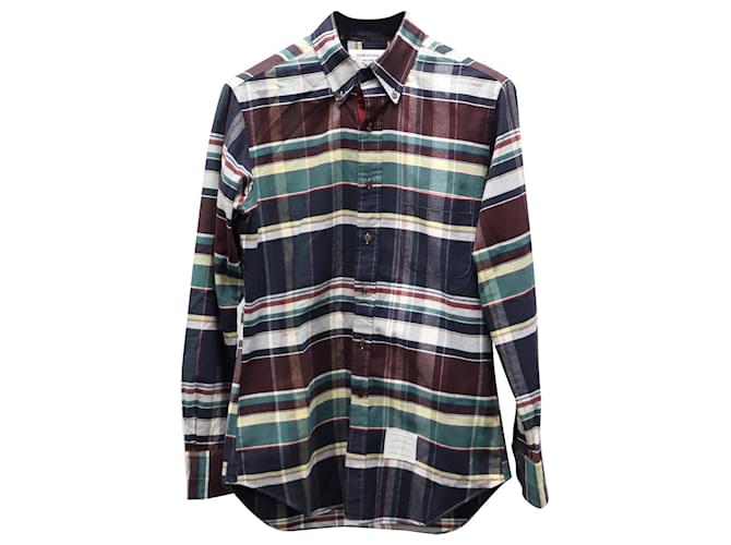 Thom Browne Plaid Oxford Shirt in Multicolor Cotton  ref.637471