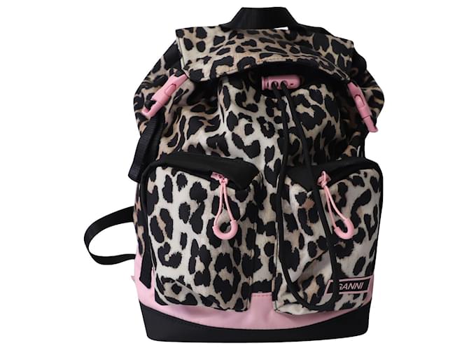 Ganni Mini Backpack in Animal Print Recycled Polyester  ref.637488