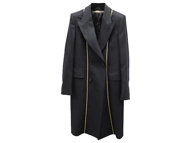 Alexander McQueen Zipper Detail Overcoat in Black Wool  ref.637523