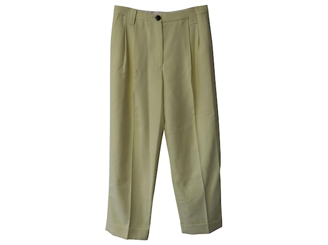 Ganni Summer Suiting Pants in Light Yellow Recycled Polyester  ref.637526