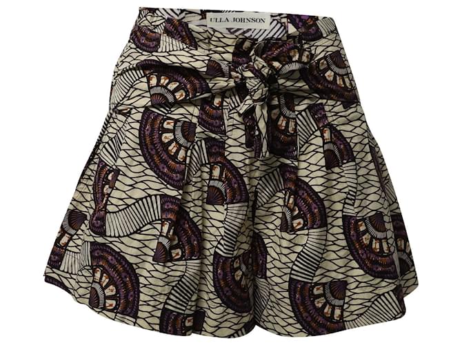 Ulla Johnson Printed Shorts in Brown Cotton  ref.637610