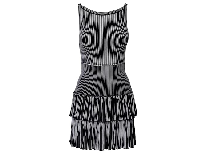 Alaïa Alaia Tiered A-Line Dress in Black Viscose  Cellulose fibre  ref.637611