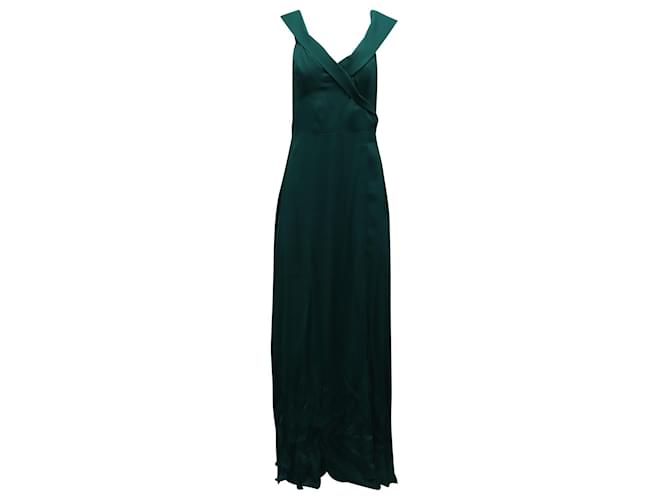 Vestido de noche Reformation Redford en viscosa verde esmeralda Fibra de celulosa  ref.637630