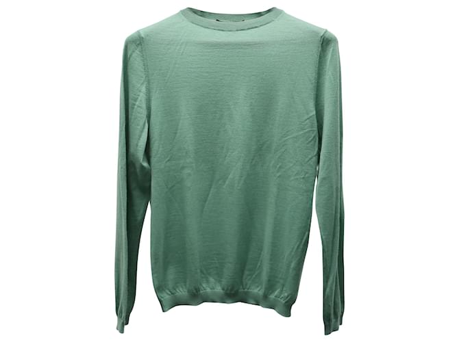 Gucci Slim Fit Knit Top in Green Wool Cashmere  ref.637655