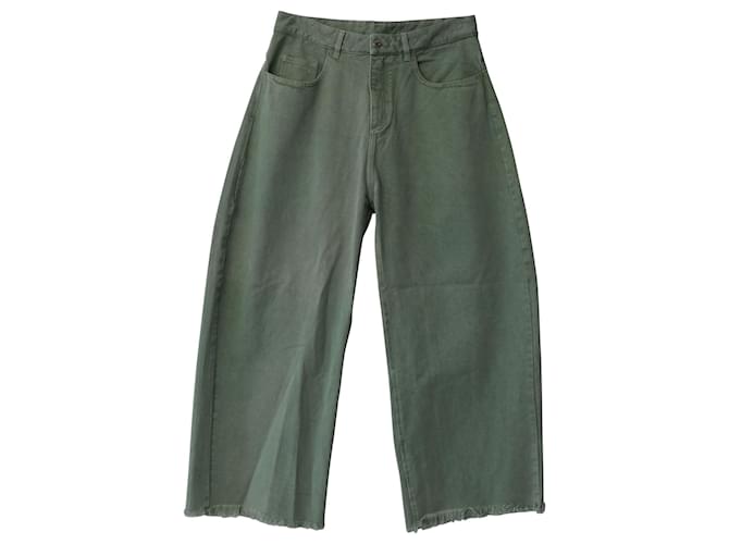 Marques Almeida Jeans mit weitem Bein aus hellgrüner Bio-Baumwolle  ref.637692