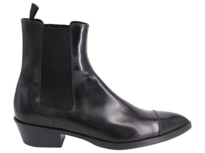 Berluti Heith Austin Chelsea Boots in Black Glossed Leather  ref.637695