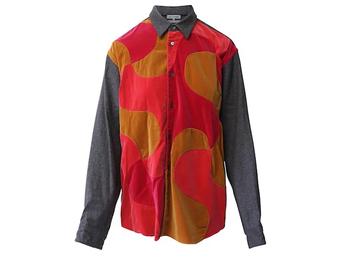 Comme Des Garcons Comme Des Garçons Patchwork Shirt in Multicolor Wool Multiple colors  ref.637728